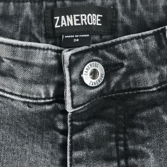 Men’s Charcoal Distressed Rips Holes Skinny Jeans - Picture 5 of 8